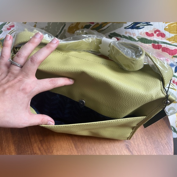 French Connection envelope clutch-style handbag in wasabi green retail $118